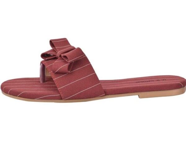 Women's Patent Leather Flat Sandals (Color:Red, Material:Patent Leather)