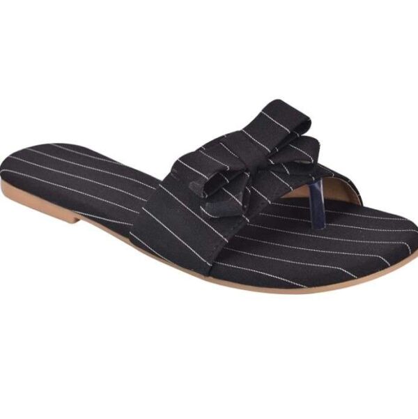 Women's Patent Leather Flat Sandals (Color:Black, Material:Patent Leather)