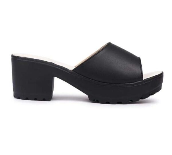 Women's Patent Leather Heel Sandals (Color:Black, Material:Patent Leather)