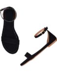 Generic Women's Patent Leather Flat Sandals (Color:Black, Material:Patent Leather)