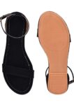 Generic Women's Patent Leather Flat Sandals (Color:Black, Material:Patent Leather)