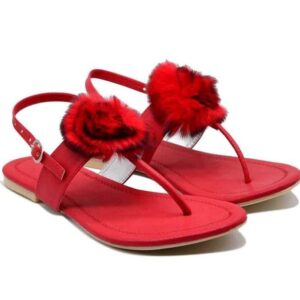Generic Women's Patent Leather Flat Sandals (Color:Red, Material:Patent Leather)