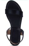 Generic Women's Patent Leather Flat Sandals (Color:Black, Material:Patent Leather)