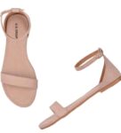 Generic Women's Patent Leather Flat Sandals (Color:Cream, Material:Patent Leather)