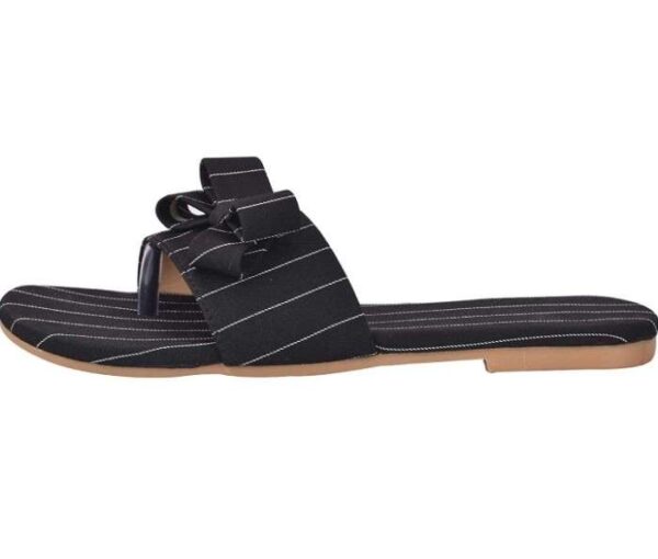 Women's Patent Leather Flat Sandals (Color:Black, Material:Patent Leather)