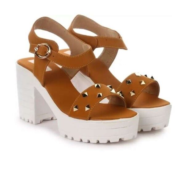 Women's Patent Leather Heel Sandals (Color:Teal, Material:Patent Leather)