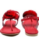 Generic Women's Patent Leather Flat Sandals (Color:Red, Material:Patent Leather)