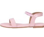 Generic Women's Patent Leather Flat Sandals (Color:Pink, Material:Patent Leather)
