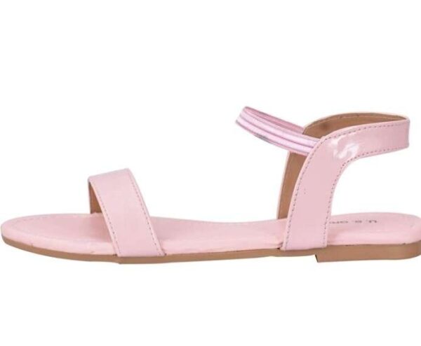 Generic Women's Patent Leather Flat Sandals (Color:Pink, Material:Patent Leather)