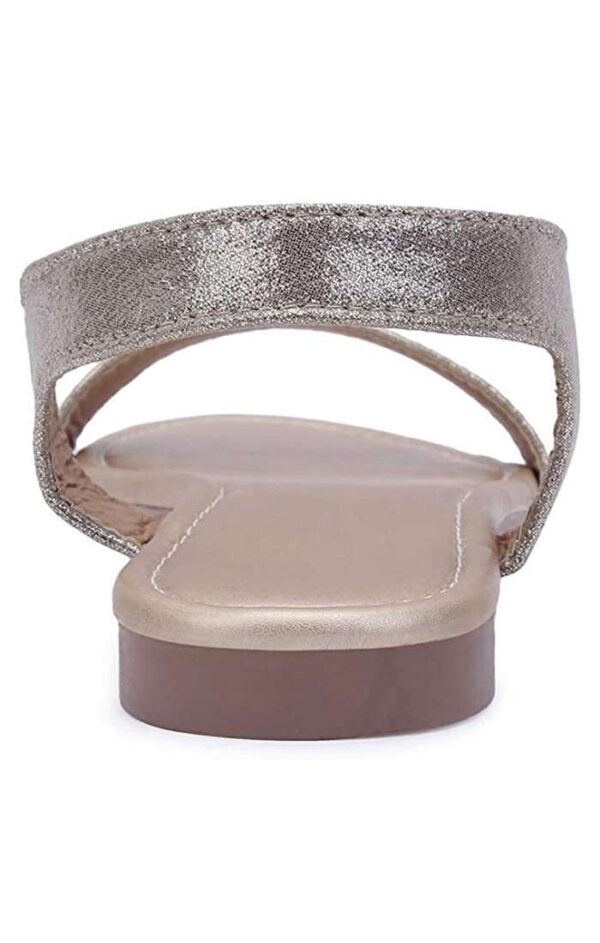Generic Women's Patent Leather Flat Sandals (Color:Cream, Material:Patent Leather)