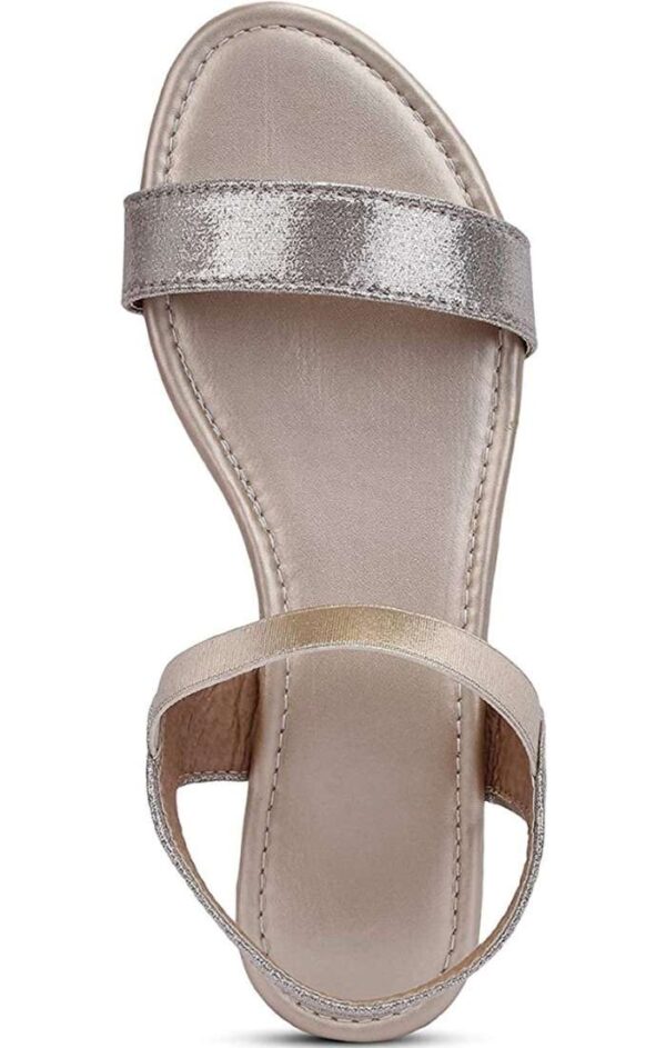 Generic Women's Patent Leather Flat Sandals (Color:Cream, Material:Patent Leather)