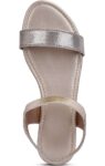 Generic Women's Patent Leather Flat Sandals (Color:Cream, Material:Patent Leather)