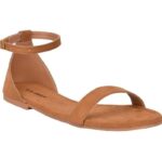 Generic Women's Patent Leather Flat Sandals (Color:Beige, Material:Patent Leather)