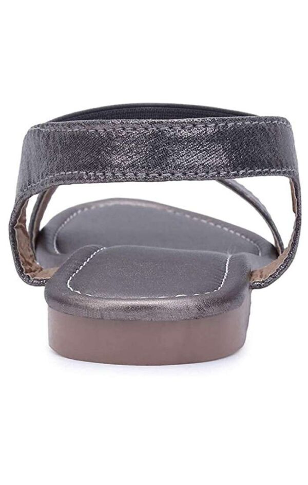 Generic Women's Patent Leather Flat Sandals (Color:Grey, Material:Patent Leather)