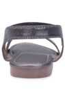 Generic Women's Patent Leather Flat Sandals (Color:Grey, Material:Patent Leather)