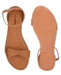 Women's Patent Leather Flat Sandals (Color:Beige, Material:Patent Leather)