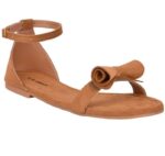 Women's Patent Leather Flat Sandals (Color:Beige, Material:Patent Leather)