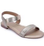 Generic Women's Patent Leather Flat Sandals (Color:Cream, Material:Patent Leather)