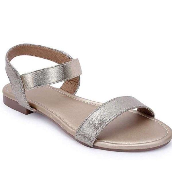 Generic Women's Patent Leather Flat Sandals (Color:Cream, Material:Patent Leather)