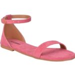 Generic Women's Patent Leather Flat Sandals (Color:Pink, Material:Patent Leather)