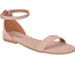 Generic Women's Patent Leather Flat Sandals (Color:Cream, Material:Patent Leather)