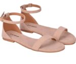 Generic Women's Patent Leather Flat Sandals (Color:Cream, Material:Patent Leather)