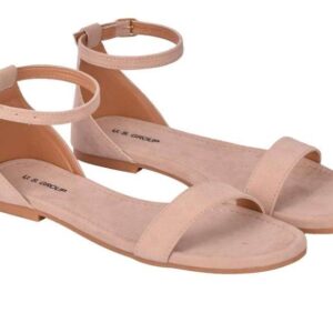 Generic Women's Patent Leather Flat Sandals (Color:Cream, Material:Patent Leather)