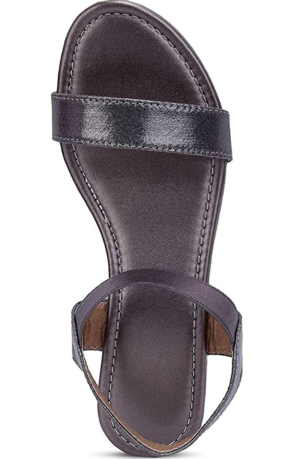 Generic Women's Patent Leather Flat Sandals (Color:Grey, Material:Patent Leather)