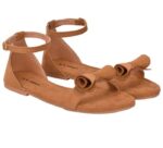 Women's Patent Leather Flat Sandals (Color:Beige, Material:Patent Leather)
