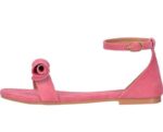Women's Patent Leather Flat Sandals (Color:Pink, Material:Patent Leather)