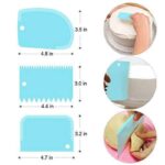 Generic Pack Of 4_3 Pcs Plastic Dough Bench Scraper Cake Cutter (Color: Assorted)