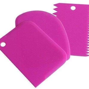 Generic Pack Of 4_3 Pcs Plastic Dough Bench Scraper Cake Cutter (Color: Assorted)