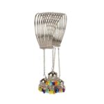 Generic Stylish Oxidized Silver Bangle Bracelet With Hanging Jhumki (Color: Silver)