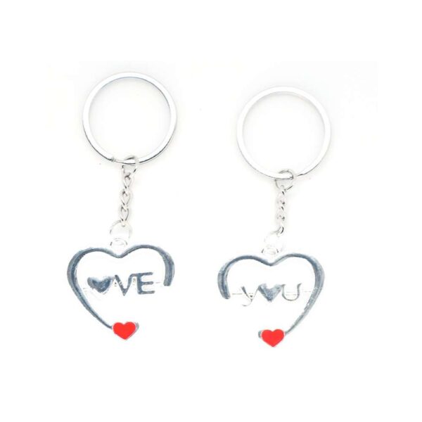Generic Love Heartin Couple Metal Magnet Keychain (Color: Assorted)
