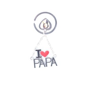 Generic I Love Papa with heartin keychain (Color: Assorted)