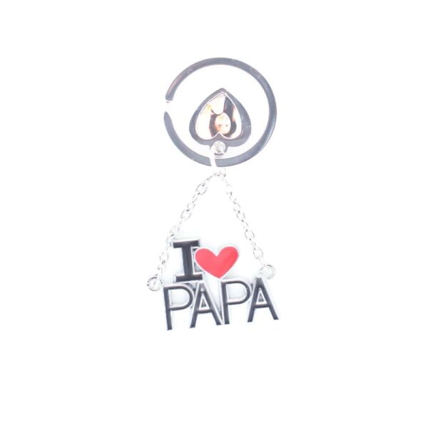 Generic I Love Papa with heartin keychain (Color: Assorted)