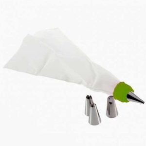 Generic Pack Of 3_Cake Decorating Nozzle with Piping Bag Stainless Steel Piping Cream Frosting Nozzles (Color: Assorted)