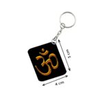 Generic Pack Of 3_ Om Symbol One Side Printed Rectangle Designer Keychain (Black)