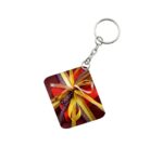 Generic Pack Of 3_ Gift Ribban One Side Printed Rectangle Designer Keychain (Multi Color)