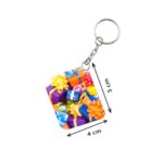 Generic Pack Of 3_ Colored Gift Box One Side Printed Rectangle Designer Keychain (Multi Color)