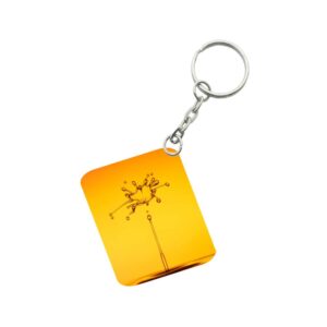 Generic Pack Of 3_ Water Drop One Side Printed Rectangle Designer Keychain (Orange)