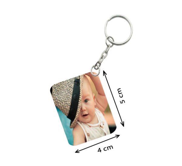 Generic Pack Of 3_ Baby With Cap One Side Printed Rectangle Designer Keychain (Musterd)