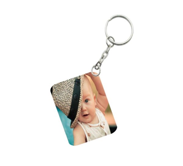 Generic Pack Of 3_ Baby With Cap One Side Printed Rectangle Designer Keychain (Musterd)