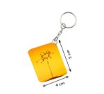 Generic Pack Of 3_ Water Drop One Side Printed Rectangle Designer Keychain (Orange)