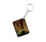 Generic Pack Of 3_ Eiffel Tower One Side Printed Rectangle Designer Keychain (Golden)