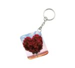 Generic Pack Of 3_ Red Tree Heart One Side Printed Rectangle Designer Keychain (Red)