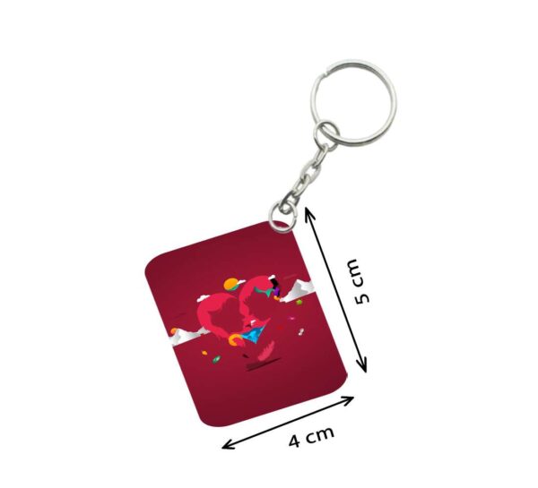 Generic Pack Of 3_ True Love One Side Printed Rectangle Designer Keychain (Red)