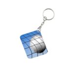 Generic Pack Of 3_ Football One Side Printed Rectangle Designer Keychain (White)
