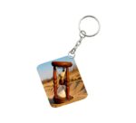 Generic Pack Of 3_ Hourglass In Desert One Side Printed Rectangle Designer Keychain (Brown)