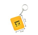 Generic Pack Of 3_ Caution One Side Printed Rectangle Designer Keychain (Orange)
